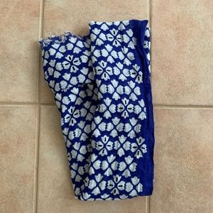 GAP | Floral Blue and White Cotton Linen Scarf